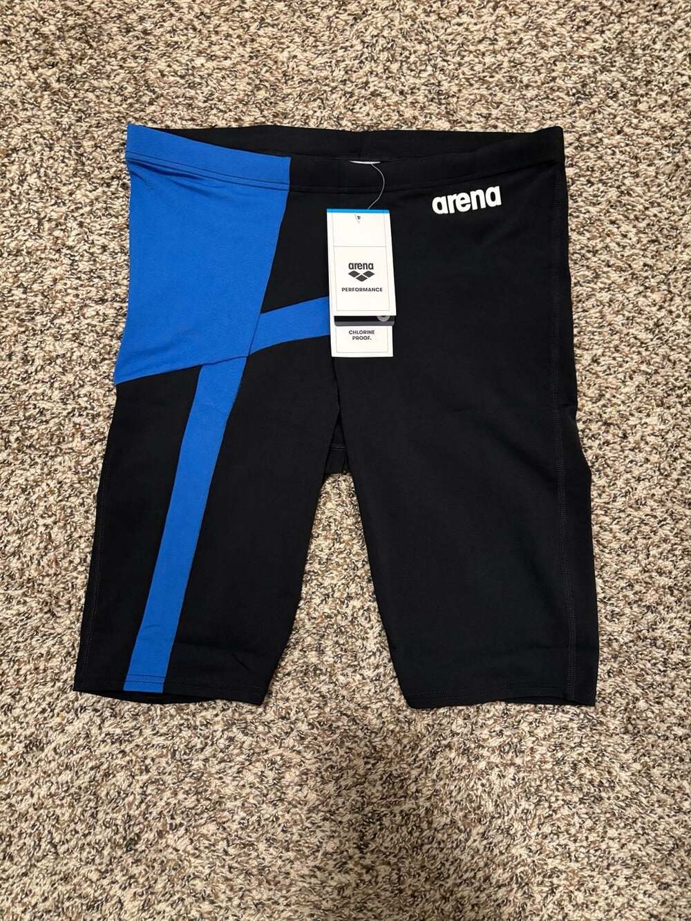 Arena Men's Diamond Swim Jammer Performance Swimwear, Black/Royal